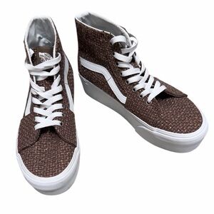 NWOB VANS Sk8 Hi Tapered Stackform Tweed Brown Sneakers Shoes M 6.5 W 8